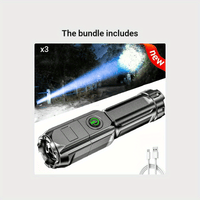 ANYICE 1pc 400Mah/800Mah Super Bright Zoomable Flashlight, Portable, Rechargeable Long Shot IPX4 ABS Strong Light Led Flashlight, Telescopic Zoom Torch for Outdoor Home Lighting