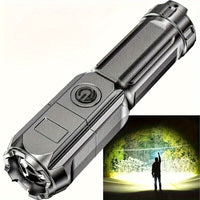 ANYICE 1pc 400Mah/800Mah Super Bright Zoomable Flashlight, Portable, Rechargeable Long Shot IPX4 ABS Strong Light Led Flashlight, Telescopic Zoom Torch for Outdoor Home Lighting