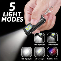 1pc Compact USB Rechargeable Hands-Free Flashlight, Small Keychain Light, Clip-On Headlamp, 5 Lighting Modes Versatile Emergency Lantern, Hanging Light for Tents, Ideal for Travel, Camping, And Fishing