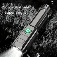 ANYICE 1pc 400Mah/800Mah Super Bright Zoomable Flashlight, Portable, Rechargeable Long Shot IPX4 ABS Strong Light Led Flashlight, Telescopic Zoom Torch for Outdoor Home Lighting