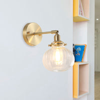 1 Hode Veggmontert Lampe Colonial Orb Klar/Kognac Prismatic Glass Sconce Belysning Armatur i Gull | Skanto