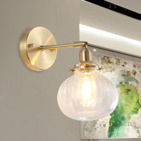 1 Hode Veggmontert Lampe Colonial Orb Klar/Kognac Prismatic Glass Sconce Belysning Armatur i Gull | Skanto