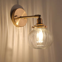 1 Hode Veggmontert Lampe Colonial Orb Klar/Kognac Prismatic Glass Sconce Belysning Armatur i Gull | Skanto