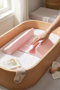 baby sleep positioner side support pillow | infant sleep positioner wedge cushion | adjustable width rollers | secure side sleeping for newborns