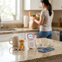 Baby Heartbeat Monitor - Backlit LCD Screen | Pregnancy Heartbeat Monitor | Real-Time Audio Output | Fetal Heart Rate Monitoring at Home