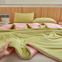 1pc Ultra-Soft Cool Summer Quilt - Lightweight & Breathable Air Conditioning Blanket, Skin-Friendly Cooling Material, Perfect for Hot Sleepers, Solid Color, Easy Care