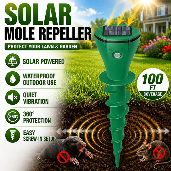 💥Hot Sale 50% OFF🌿Solar Powered Waterproof Screw Mole Repellent