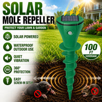 🔥Hot Sale 50% OFF☘️Vodlans™ Solar Powered Waterproof Screw Mole Repellent