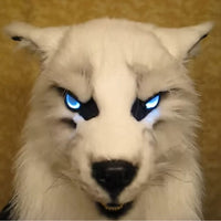 WolfLux LED Werewolf Mask | Glowing Eyes & Movable Ears for Perfect Cosplay & Halloween Costume