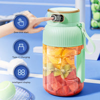 Fruit Juicer, Portable Multifunctional Drink Cup, Upgraded 10-Blade Large Capacity Portable Juicer, Multifunctional Juicer Blender Suitable for Vegetables, Fruits, And Smoothies, Rechargeable Juicer, Suitable for Sports, Travel
