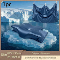 1pc Satin Neck Pillow Cover, Butterfly-shaped Original Pillow Cover, Summer Cool Pillow Cover, 60*40 Pillow Cover, Suitable for Women as a Cooling Pillow Cover, with Zipper Design/visible, Suitable as Easter Gifts