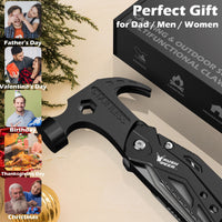 14-In-1 Hammer Multitool Pliers Bottle Opener Screwdrivers, Camping Survival Gear, Cool Gadgets for Hiking Outdoor, Anniversary Birthday Gifts Christmas Stocking Stuffers for Men Boys