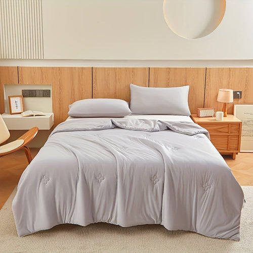1pc Ultra-Soft Cool Summer Quilt - Lightweight & Breathable Air Conditioning Blanket, Skin-Friendly Cooling Material, Perfect for Hot Sleepers, Solid Color, Easy Care