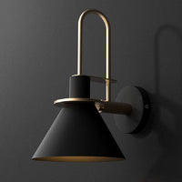 1 Lys Nattbord Veggmontert Lys Enkel Svart/Hvit/Grønn Vegglampe med Kjegleformet Metallskjerm | Skanto