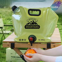 2.11gal Portable Water Container with Faucet - Foldable, Lightweight & Durable PET Material, Ideal for Camping, Hiking, Travel & Outdoor Activities, Camping Water Jug