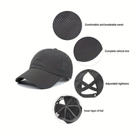 1X Summer Quick-Dry Men'S Ponytail Baseball Cap, Hat, Women'S Sports Cap, Camping Hat