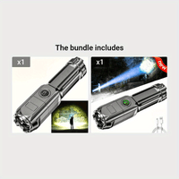 ANYICE 1pc 400Mah/800Mah Super Bright Zoomable Flashlight, Portable, Rechargeable Long Shot IPX4 ABS Strong Light Led Flashlight, Telescopic Zoom Torch for Outdoor Home Lighting