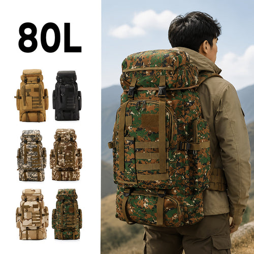21.13gal Large Tactical Backpack For Men, Heavy Duty Hiking Camping Rucksack With MOLLE System, Durable Outdoor Travel Daypack For Hunting & Trekking