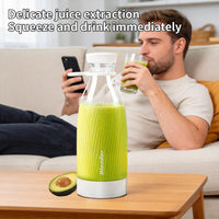 500ml USB Rechargeable Portable Juicer Blender - 2-in-1 Mini Smoothie Maker for Iced Drinks and Milkshakes, the Perfect Travel Companion - An Excellent Gift for Valentine's Day/Thanksgiving/Mother's Day - Patterns Vary
