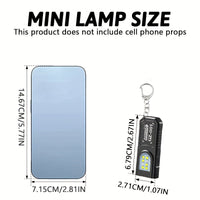 1pc Compact USB Rechargeable Hands-Free Flashlight, Small Keychain Light, Clip-On Headlamp, 5 Lighting Modes Versatile Emergency Lantern, Hanging Light for Tents, Ideal for Travel, Camping, And Fishing