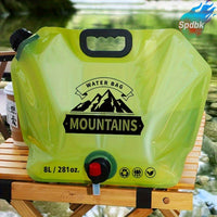 2.11gal Portable Water Container with Faucet - Foldable, Lightweight & Durable PET Material, Ideal for Camping, Hiking, Travel & Outdoor Activities, Camping Water Jug