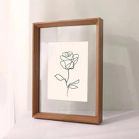 Houten Drijvende Fotolijst met Glas aan Beide Zijden voor Kunst en Posters
