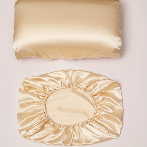1pc Luxury Satin Pillowcase- Elegant Red, Pink, Green, Purple, Yellow, Teal, Golden, Brown, Orange, Navy, Burgundy
