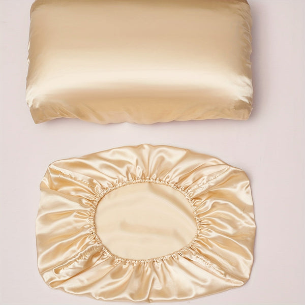 1pc Luxury Satin Pillowcase- Elegant Red, Pink, Green, Purple, Yellow, Teal, Golden, Brown, Orange, Navy, Burgundy