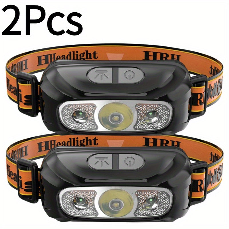 2pcs High Lumens LED Headlamp Super Bright Headlight Ootdoor Head Lamp Head Flashlight for Camping Hiking Cycling Hunting