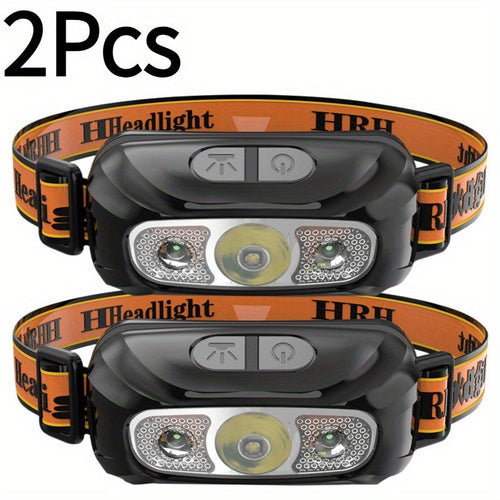 2pcs High Lumens LED Headlamp Super Bright Headlight Ootdoor Head Lamp Head Flashlight for Camping Hiking Cycling Hunting