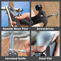 14-In-1 Hammer Multitool Pliers Bottle Opener Screwdrivers, Camping Survival Gear, Cool Gadgets for Hiking Outdoor, Anniversary Birthday Gifts Christmas Stocking Stuffers for Men Boys