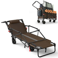 LEVELEVE Heavy Duty Folding Wagon-2-in-1 Collapsible Cart 400lb, 650lb Capacity All-Terrain Wheels W/Brakes And ASide Pockets