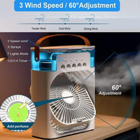 Portable Mini Air Cooler Fan | 3 Speed USB Personal Cooler| Timer & Spray Modes