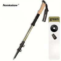 1 Nordic Telescopic Trekking Pole, Aviation-Grade Aluminum Alloy Hiking Stick, Black, Brown, Green, Optional, Suitable for Skiing, Mountaineering, Backpackers, Unisex