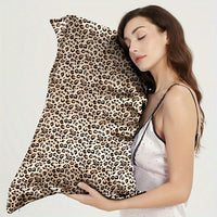 1pc Luxurious 100% Mulberry Silk Pillowcase with Zipper Closure - Soft Leopard Print, Polka Dot & Floral Designs, Skin-Friendly & Durable, Multiple Colors Available