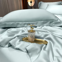 2-Pack Luxurious 30% Mulberry Blended Satin Pillowcases, 25 Momme Satin Weave, Hypoallergenic Solid Color Envelope Closure, 120-140gsm