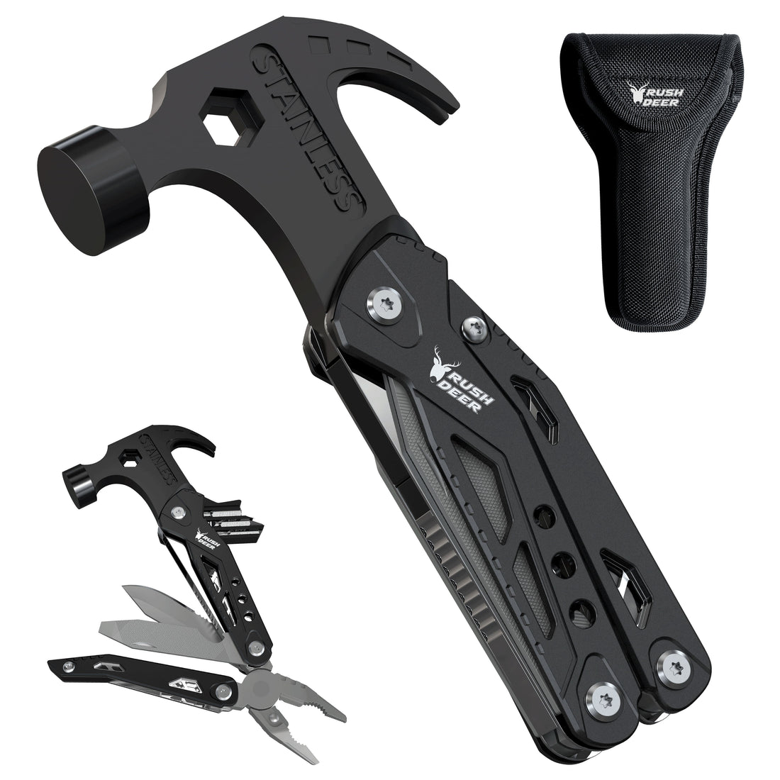 14-In-1 Hammer Multitool Pliers Bottle Opener Screwdrivers, Camping Survival Gear, Cool Gadgets for Hiking Outdoor, Anniversary Birthday Gifts Christmas Stocking Stuffers for Men Boys