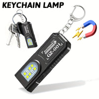 1pc Compact USB Rechargeable Hands-Free Flashlight, Small Keychain Light, Clip-On Headlamp, 5 Lighting Modes Versatile Emergency Lantern, Hanging Light for Tents, Ideal for Travel, Camping, And Fishing