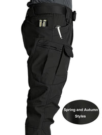 Spring/Autumn Style Men's Tactical Cargo Pants, Slightly Stretch Fabric, Soft and Breathable, Multi-Pocket, Suitable for Casual Outings, No Belt