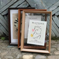 Houten Drijvende Fotolijst met Glas aan Beide Zijden voor Kunst en Posters