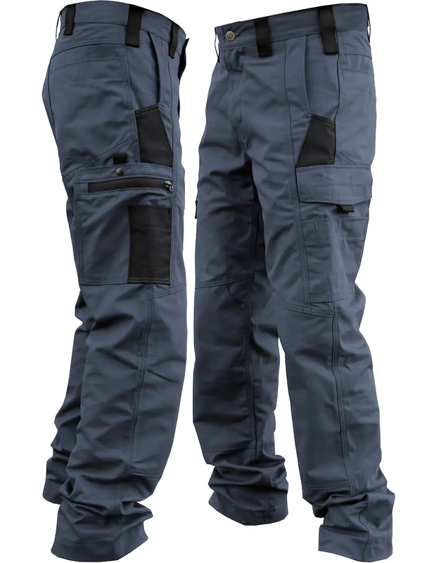 1pc Men's Tactical Cargo Pants, Multiple Pockets - Durable Fabric for Outdoor Hiking and Construction Work, Spring/Fall/Summer Seasonal Versatility, Safety Work Pants, Solid Color Design