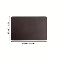 Square Imitation Faux Leather Kitchen Dining Table Insulation Placemat,Restaurant Decoration Insulation Table Mat 1/4/6pcs