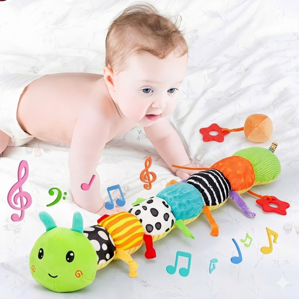 Baby Sensory Plush Musical Caterpillar Toy – Soft and Colorful | Engaging Sounds | Supports Developmental Skills | Ideal for Infants