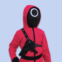 Kids Costume Guard Hooded Jumpsuit Mask Party Outfit Set