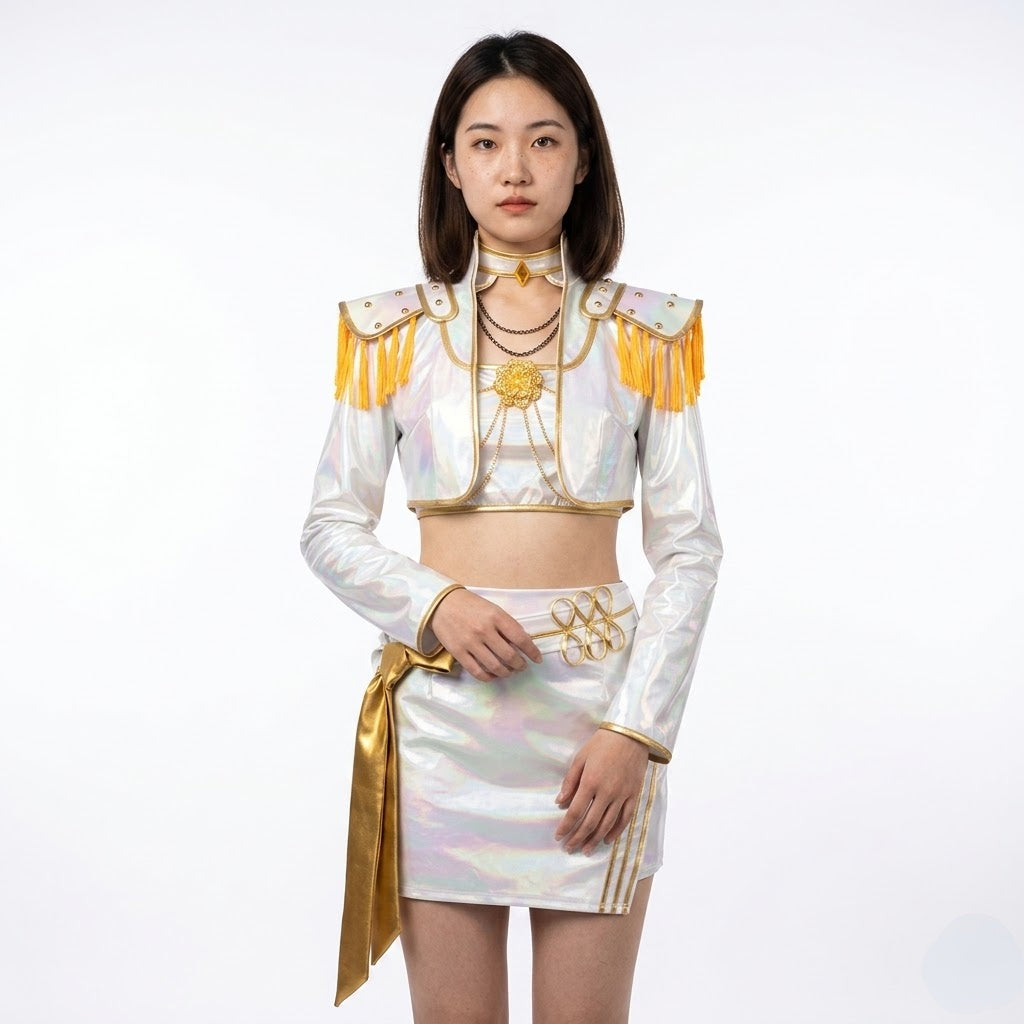 Costume Idol Outfit Holographic Stage Performance Set