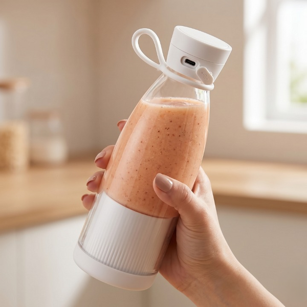 Kabelloser Smoothie-Mixer to go – USB-Akku, 6 Edelstahl-Klingen, BPA-frei