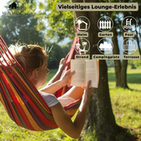 RelaxoLounge Hängematte | Robustes Canvas | Anti-Rutsch-Design | Tragkraft 200 kg