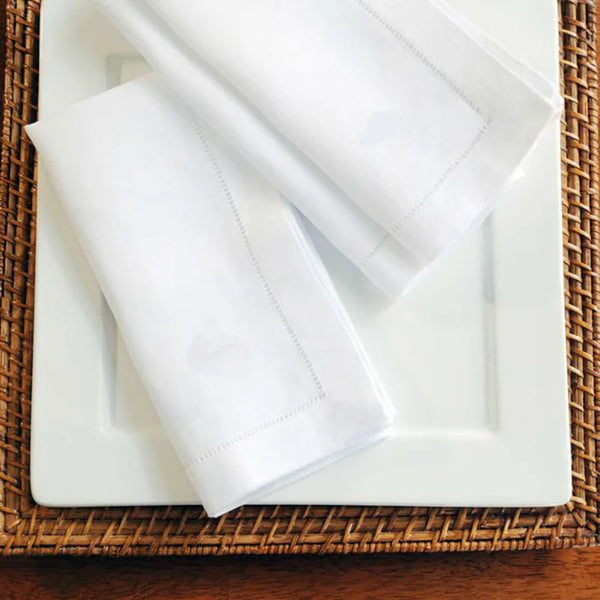 12 Pieces White Napkins Hemstitched Cocktail Napkin For Party Wedding Table Cloth Linen Napkins Fabric Cotton Dinner Napkin