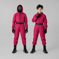 Kids Costume Guard Hooded Jumpsuit Mask Party Outfit Set
