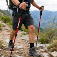 Trekking Poles Foldable Hiking Adjustable Trail Walking Sticks